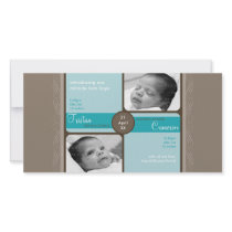 TWINS PHOTO BIRTH ANNOUNCEMENT :: cherished 3L Photo Card Template