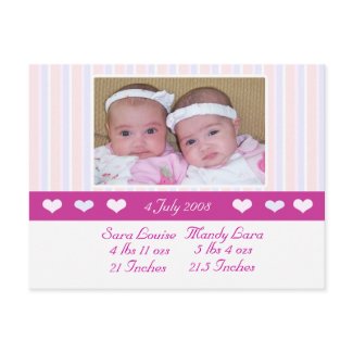 Twins Photo Birth Announcement postcard