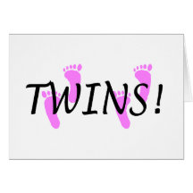 Twins (Pink Feet) Greeting Card