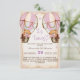 Twins Pink Teddy Bear Hot Air Balloon Baby Shower Invitation Zazzle