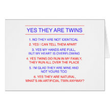 Twins Questions Fraternal Cards