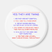 Twins Questions Fraternal Magnet