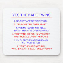 Twins Questions Fraternal Mouse Pad