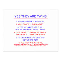 Twins Questions Fraternal Postcards