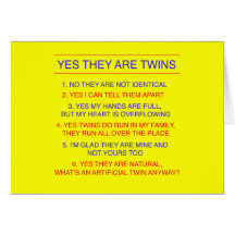 Twins Questions Fraternal Yellow Card