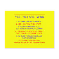 Twins Questions Fraternal Yellow postcards by Scrappintwins Twins Questions Fraternal Yellow postcards