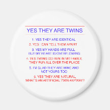 Twins Questions Identical Fridge Magnets