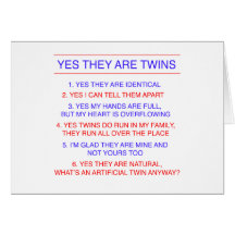 Twins Questions Identical Greeting Card