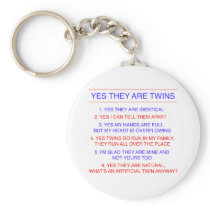 Twins Questions Identical Keychain