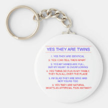 Twins Questions Identical Keychain