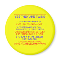 Twins Questions Identical yellow magnets