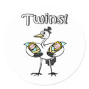 Twins (Stork) stickers by CelebrationZazzle Twins (Stork) stickers