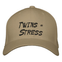 Twins = Stress embroidered hats