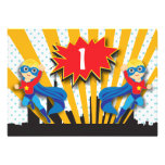 Twins Superhero Birthday  |  Blonde invitations