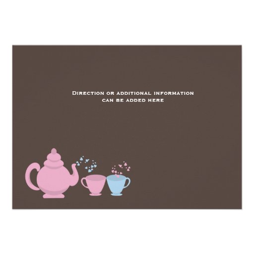 Twins Tea Party Baby Shower Custom Announcement