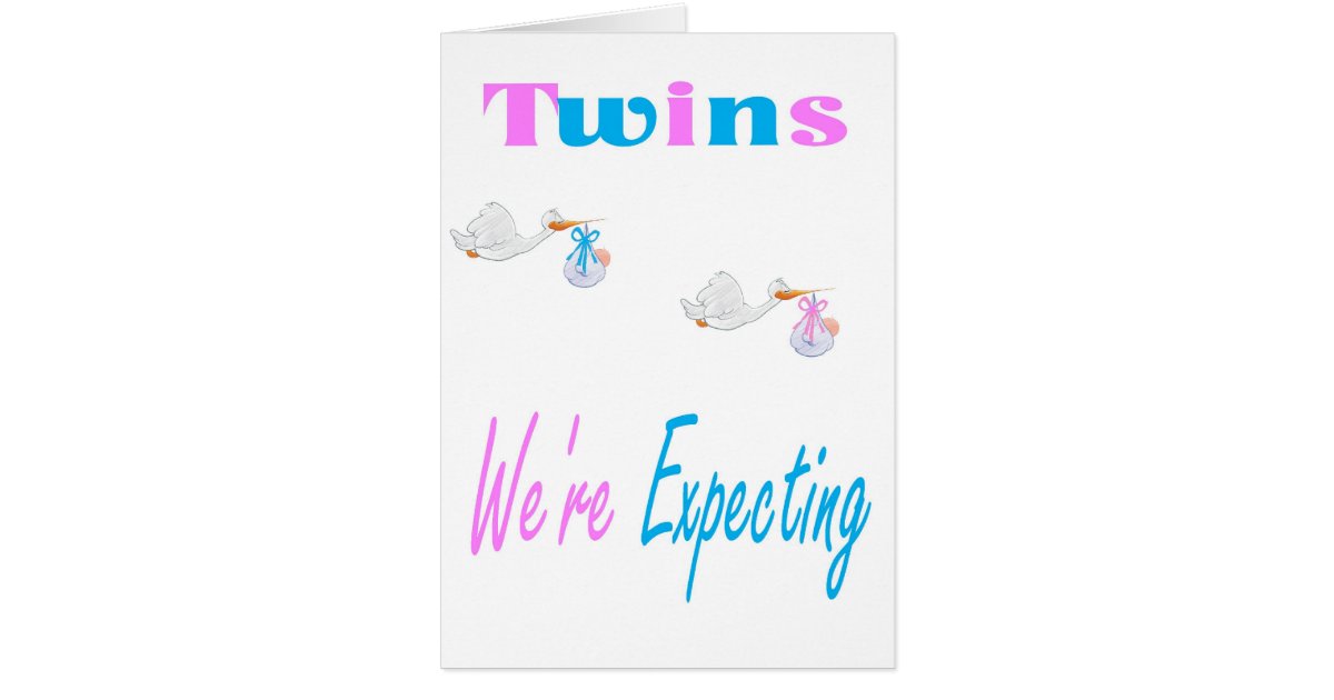 Twins We're Expecting Announcement Card Zazzle Twins We're Expecting Announcement Card Zazzle