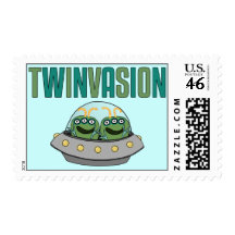 TWINVASION Alien Twins Postage Stamps