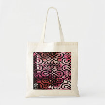 Twirl Maroon Pink Abstract Tote Bag