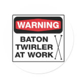 Twirler at Work Round Sticker
