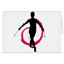 TWIRLER SWIRL PINK/BLACK GREETING CARDS