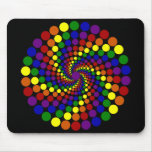 Twirling Color Wheel on Dark Background Mouse Pad