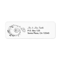 Twirling Musical Notes Return Address Labels