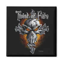 biker, bones, cross, cult, dark, devil, dragon, evil, fantasy, fire, gargoyle, gothic, grim, reaper, head, digital realism, Magnet with custom graphic design