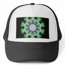 Twisted 1 Green Kaleidoscope Art 1 hats
