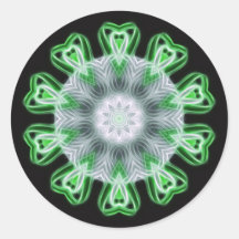 Twisted 1 Green Kaleidoscope Art 1 Stickers