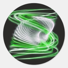 Twisted 1 Green Round Stickers