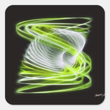 Twisted 1 Lime Square Stickers