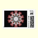 Twisted 1 Red Kaleidoscope Art 1 postage by KaleidoscopeArt Twisted 1 Red Kaleidoscope Art 1 postage
