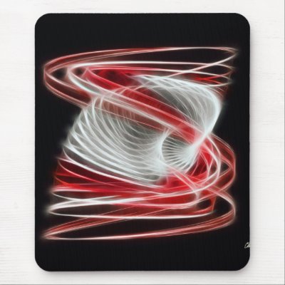 Twisted 1 Red Mouse Pad by AbstractFractalArt