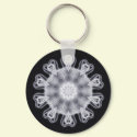 Twisted 1 White Kaleidoscope Art 1 keychains by KaleidoscopeArt Twisted 1 White Kaleidoscope Art 1 keychains