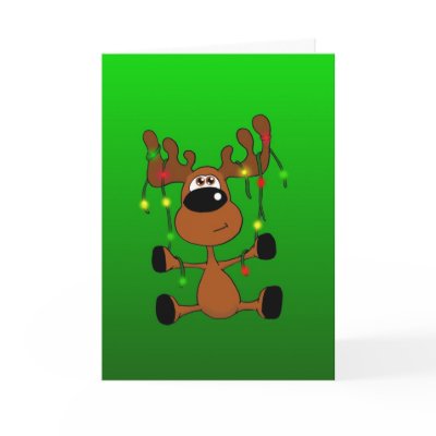 Twisted Christmas Moose Greeting Cards by cimmerrian