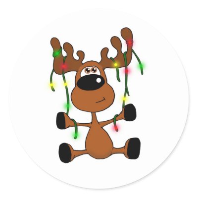 Twisted Christmas Moose stickers