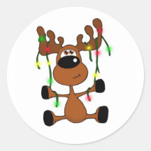 Twisted Christmas Moose Sticker