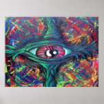 Twisted Eye Oil Painting for College Dorm Room Poster