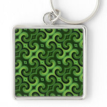 Twisted Green Interconnected Spiral Wallpaper Keychain