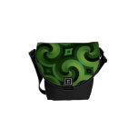 Twisted Green Interconnected Spiral Wallpaper Messenger Bag
