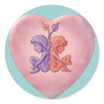 Twisted Hearts Round Stickers