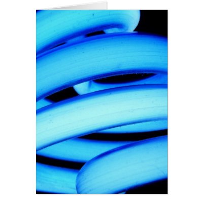 Neon Light Bulb on Twisted Light Bulb In Neon Blue Greeting Card By Countrycorner