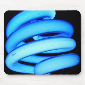 Twisted Light Bulb in Neon Blue mousepad