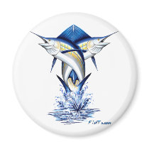 Twisted Marlins Jumping Refrigerator Magnet