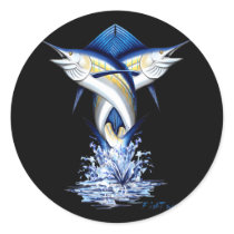 Twisted Marlins Jumping Round Stickers