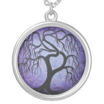 Twisted purple willow tree - necklace necklaces