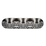 Twisted Tornado Metal Black & White Fractal Skate Board Decks