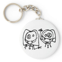 Twitarded Just Heads Keychain