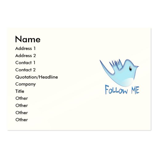 Twitter Bird Follow Me Business Card