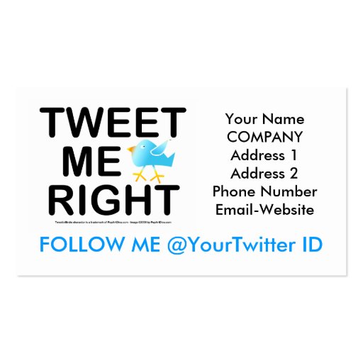 Twitter Business Card (front side)